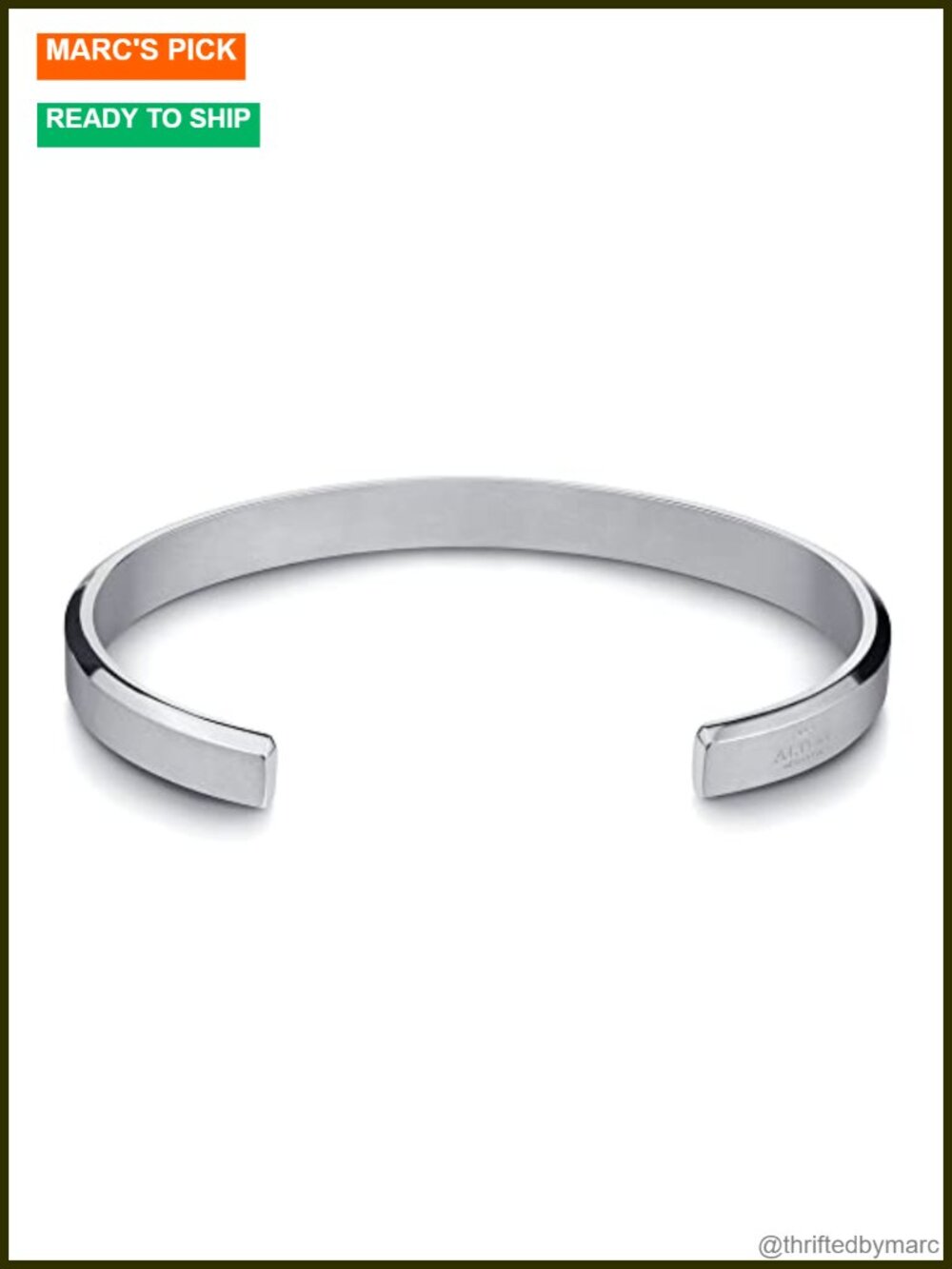 Handcrafted Italy Stainless Steel Cuff Bracelet Unisex Adjustable Gift Box